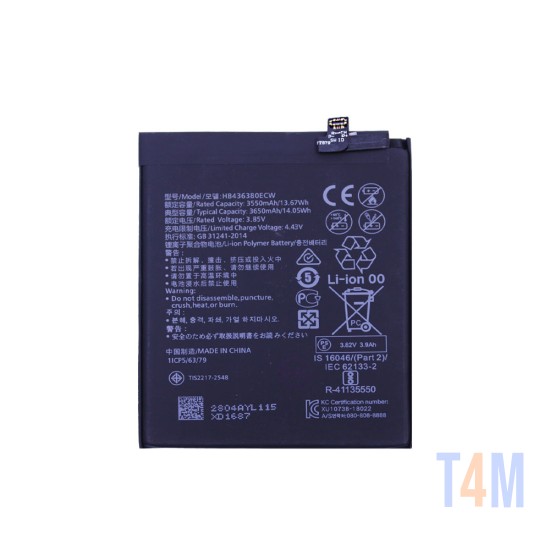 Battery HB436380ECW for Huawei P30 3650mAh